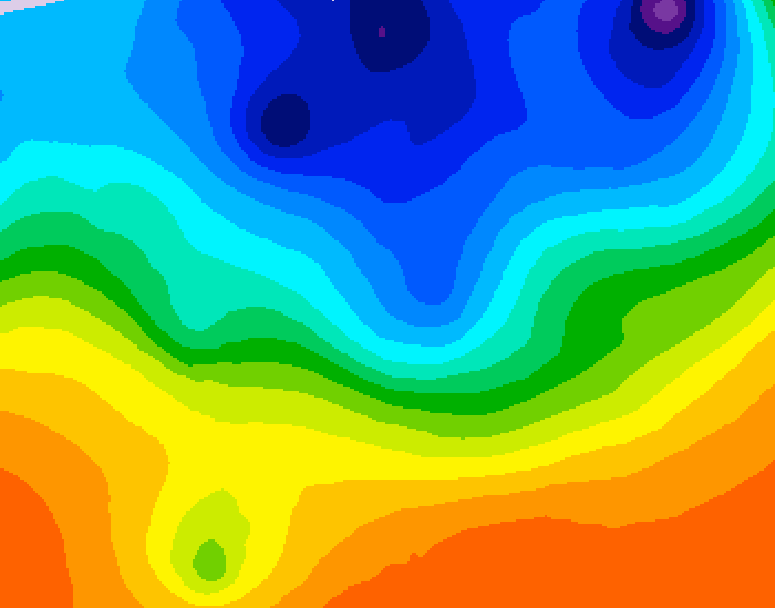 GDPS 500 millibar geopotential height 012 hour forecast chart for Canada based on 2026/10/14 0000Z data