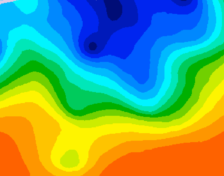 GDPS 500 millibar geopotential height 024 hour forecast chart for Canada based on 2026/10/14 0000Z data
