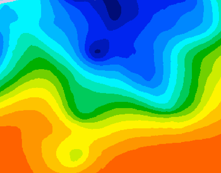GDPS 500 millibar geopotential height 030 hour forecast chart for Canada based on 2026/10/14 0000Z data