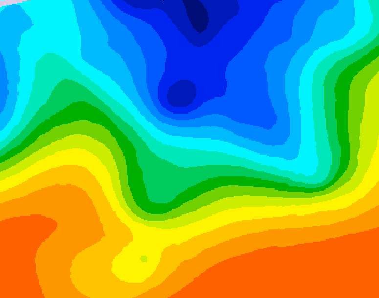 GDPS 500 millibar geopotential height 036 hour forecast chart for Canada based on 2026/10/14 0000Z data