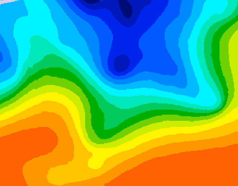 GDPS 500 millibar geopotential height 042 hour forecast chart for Canada based on 2026/10/14 0000Z data