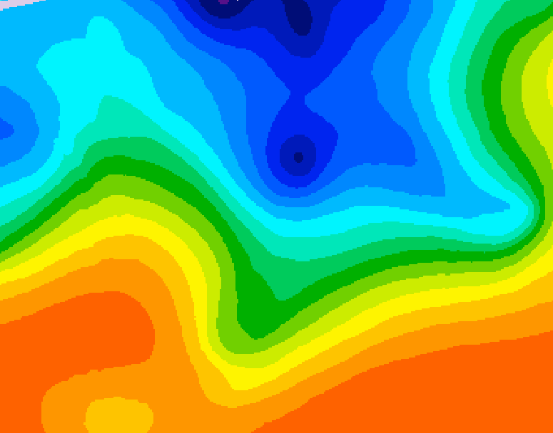GDPS 500 millibar geopotential height 048 hour forecast chart for Canada based on 2026/10/14 0000Z data