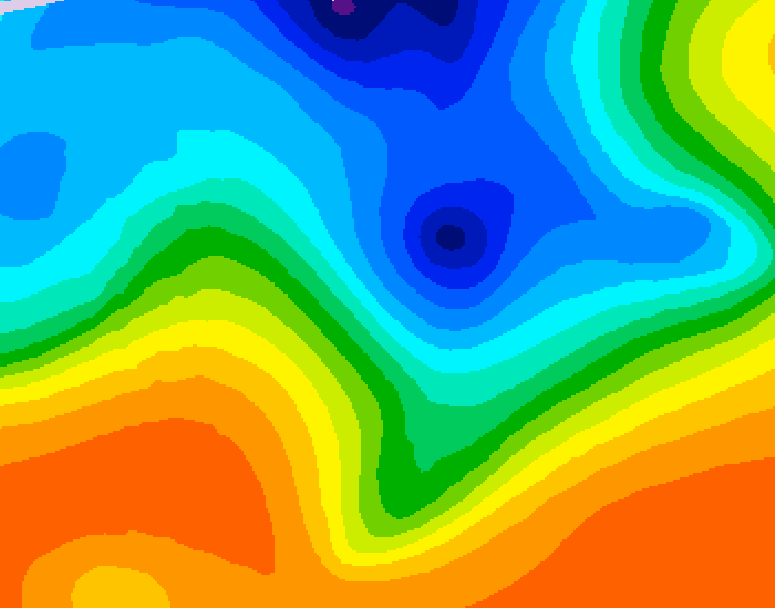 GDPS 500 millibar geopotential height 060 hour forecast chart for Canada based on 2026/10/14 0000Z data