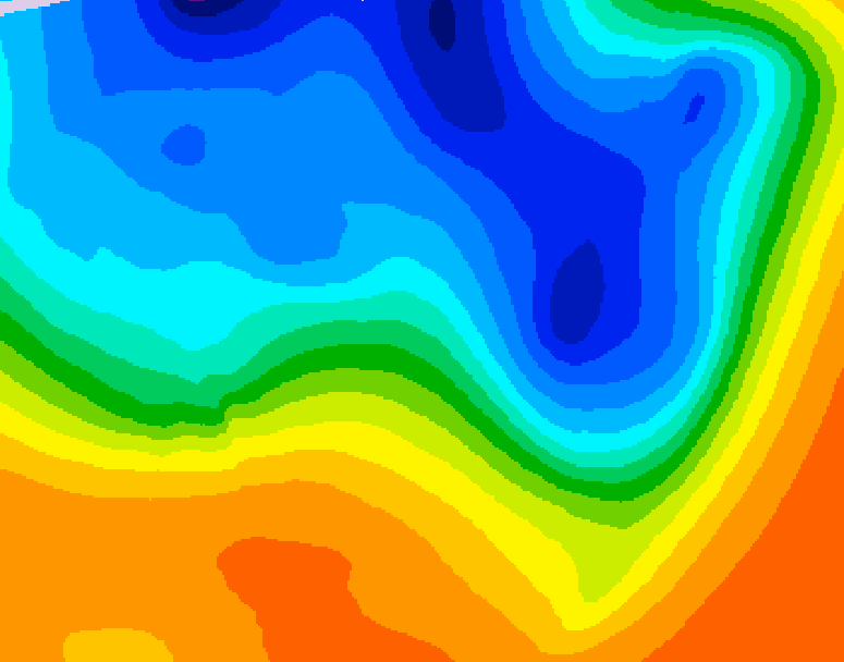 GDPS 500 millibar geopotential height 090 hour forecast chart for Canada based on 2026/10/14 0000Z data