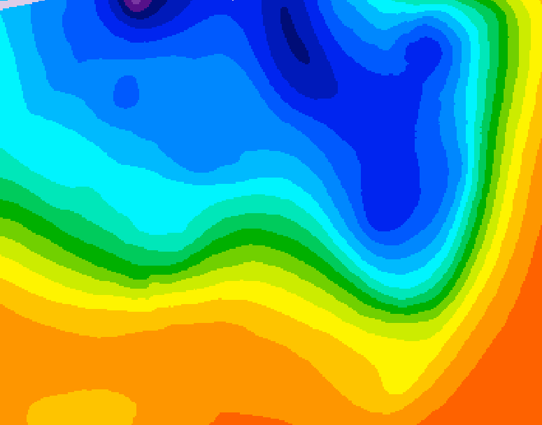 GDPS 500 millibar geopotential height 096 hour forecast chart for Canada based on 2026/10/14 0000Z data