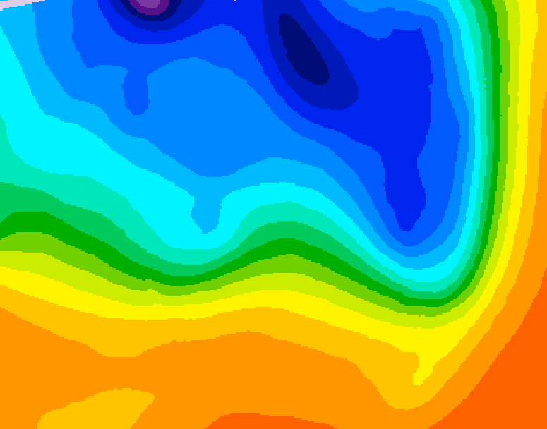 GDPS 500 millibar geopotential height 102 hour forecast chart for Canada based on 2026/10/14 0000Z data