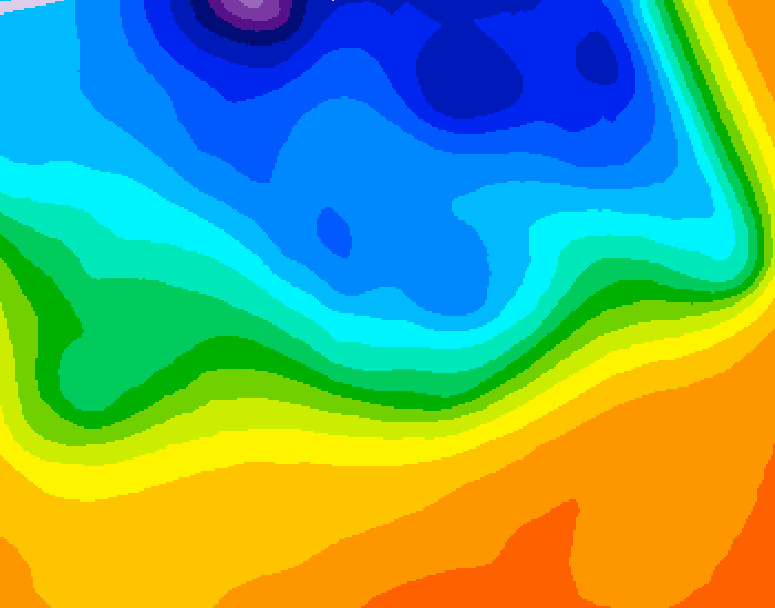GDPS 500 millibar geopotential height 132 hour forecast chart for Canada based on 2026/10/14 0000Z data