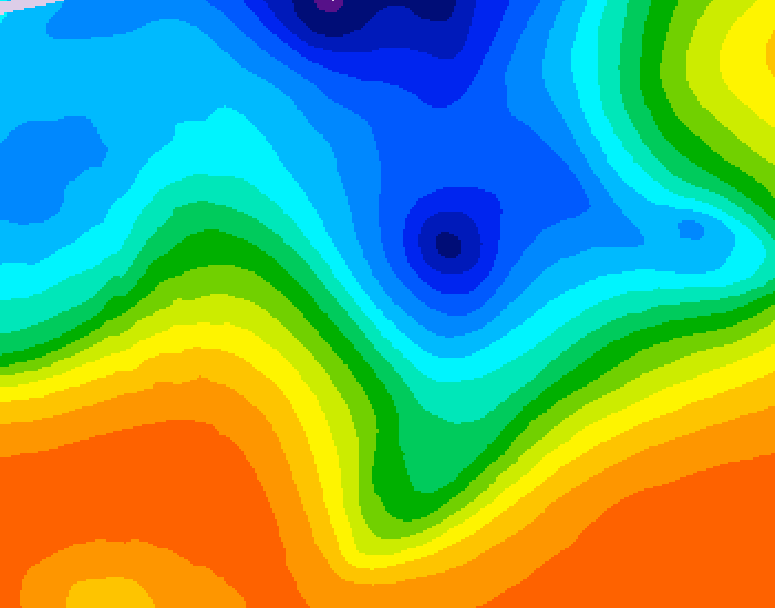 GDPS 500 millibar geopotential height 048 hour forecast chart for Canada based on 2026/10/14 1200Z data
