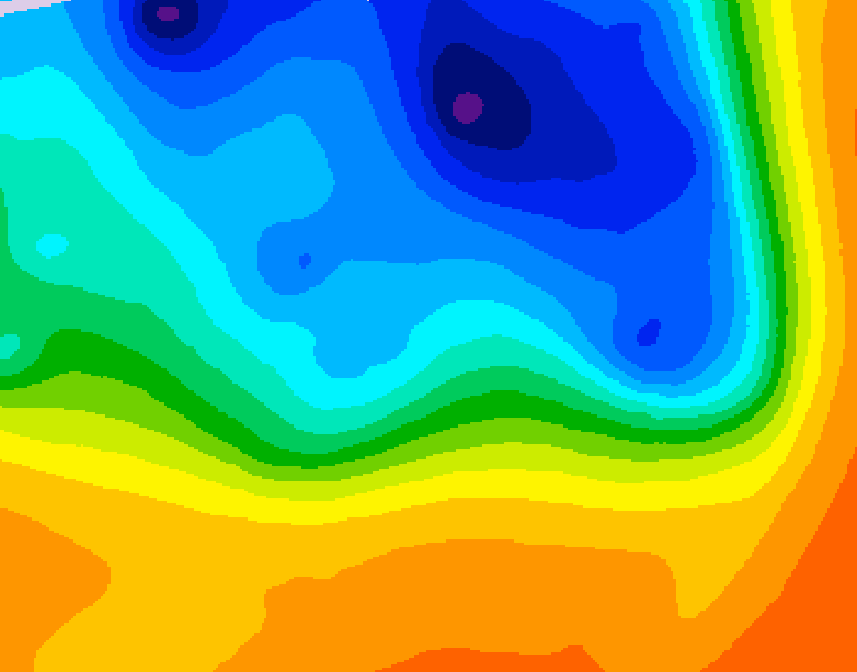 GDPS 500 millibar geopotential height 096 hour forecast chart for Canada based on 2026/10/14 1200Z data