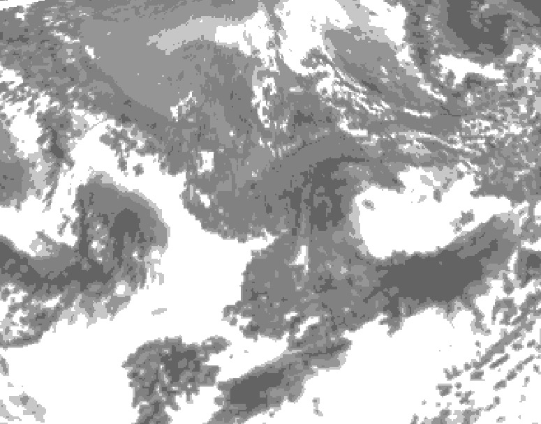 GDPS total cloud 006 hour forecast chart for Canada based on 2026/10/14 0000Z data