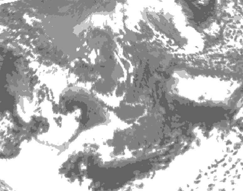 GDPS total cloud 018 hour forecast chart for Canada based on 2026/10/14 0000Z data