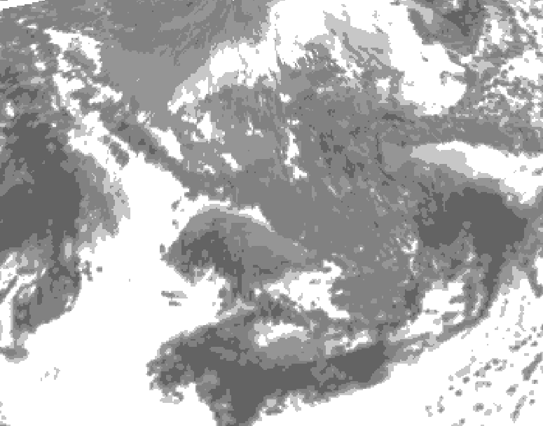 GDPS total cloud 030 hour forecast chart for Canada based on 2026/10/14 0000Z data