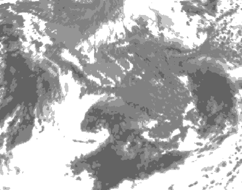 GDPS total cloud 036 hour forecast chart for Canada based on 2026/10/14 0000Z data