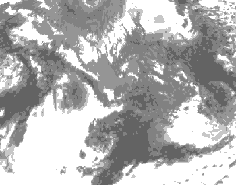 GDPS total cloud 048 hour forecast chart for Canada based on 2026/10/14 0000Z data