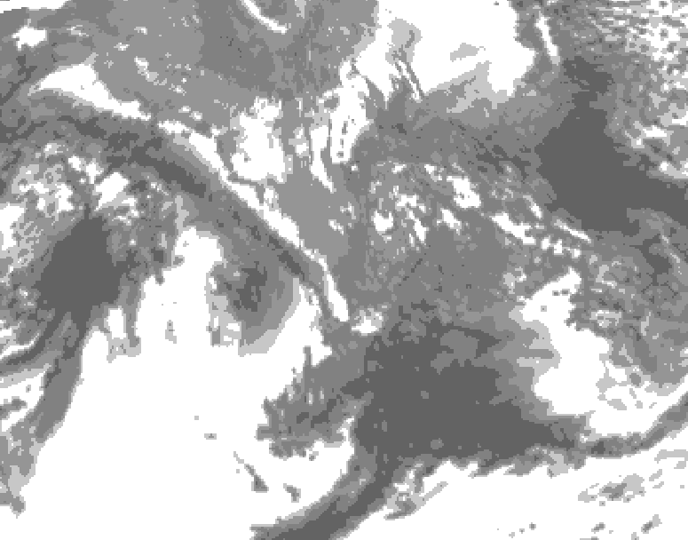 GDPS total cloud 054 hour forecast chart for Canada based on 2026/10/14 0000Z data