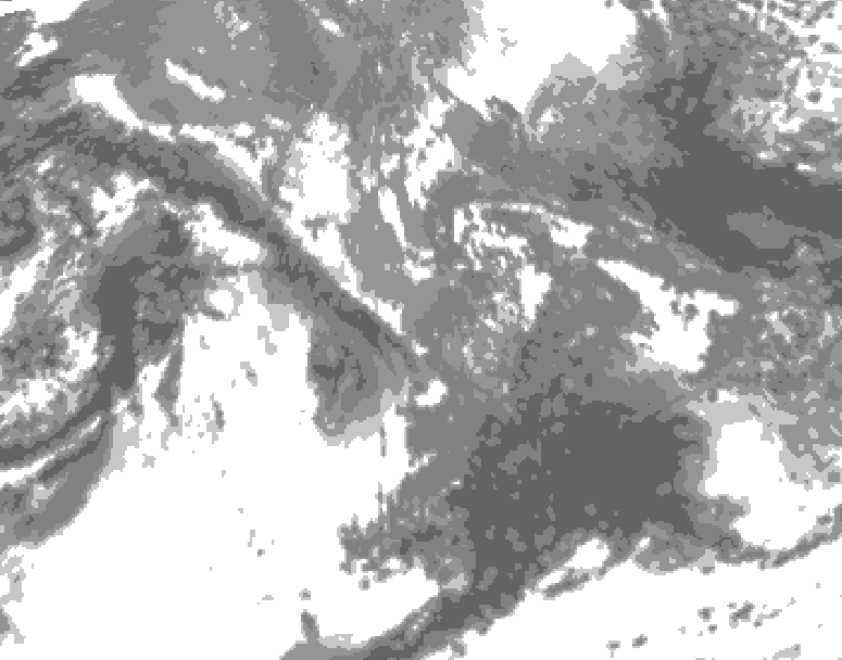 GDPS total cloud 060 hour forecast chart for Canada based on 2026/10/14 0000Z data