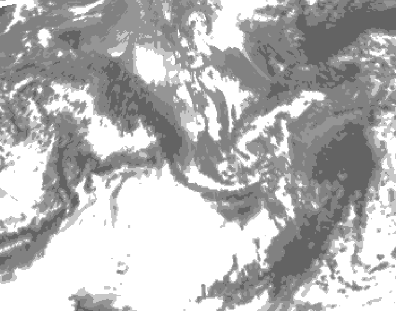GDPS total cloud 084 hour forecast chart for Canada based on 2026/10/14 0000Z data