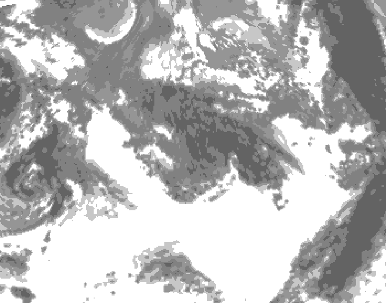 GDPS total cloud 126 hour forecast chart for Canada based on 2026/10/14 0000Z data