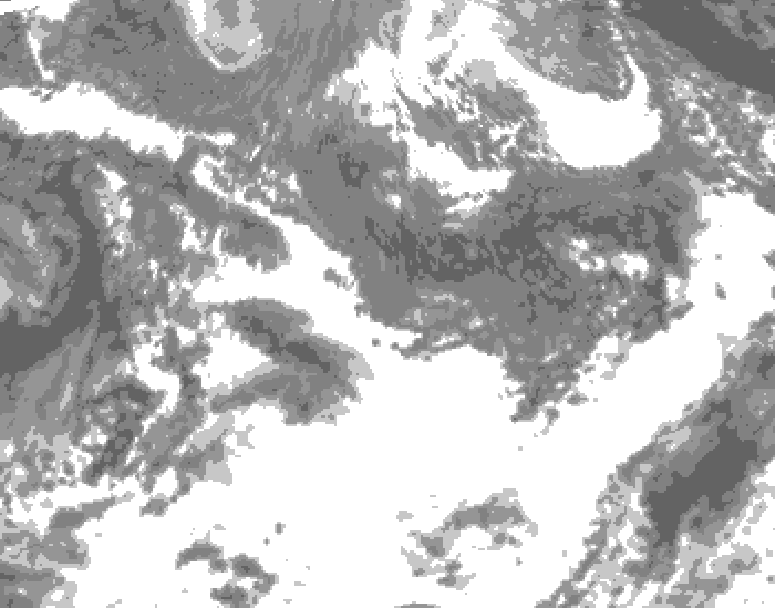 GDPS total cloud 150 hour forecast chart for Canada based on 2026/10/14 0000Z data