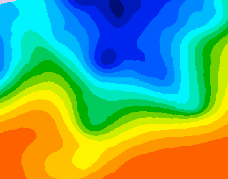 GDPS 500 millibar geopotential height 012 hour forecast chart for Canada based on 2026/10/15 0000Z data