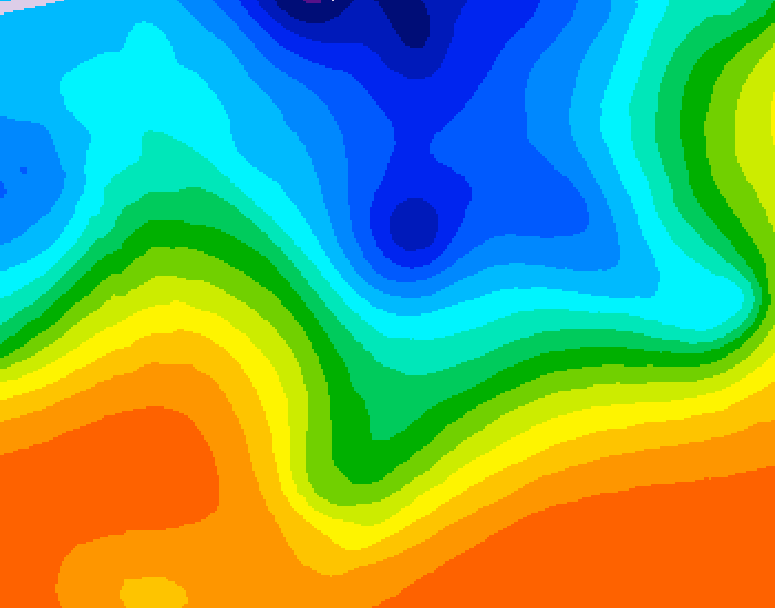 GDPS 500 millibar geopotential height 024 hour forecast chart for Canada based on 2026/10/15 0000Z data