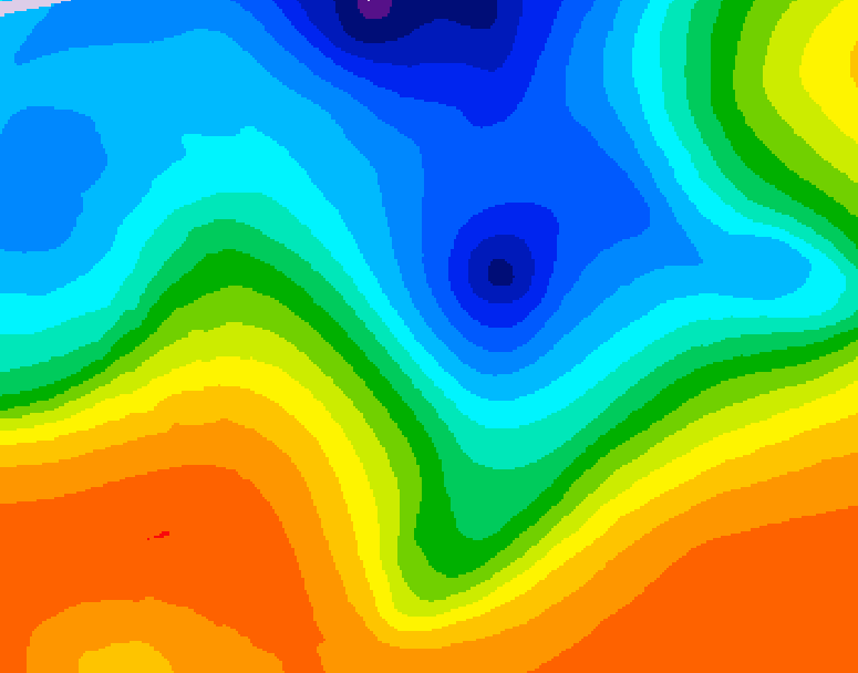 GDPS 500 millibar geopotential height 036 hour forecast chart for Canada based on 2026/10/15 0000Z data