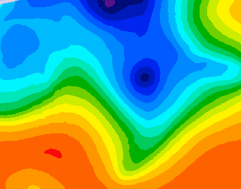 GDPS 500 millibar geopotential height 042 hour forecast chart for Canada based on 2026/10/15 0000Z data