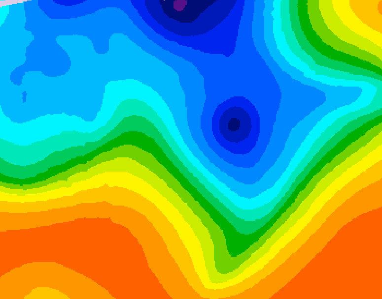 GDPS 500 millibar geopotential height 048 hour forecast chart for Canada based on 2026/10/15 0000Z data