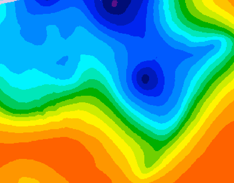 GDPS 500 millibar geopotential height 054 hour forecast chart for Canada based on 2026/10/15 0000Z data