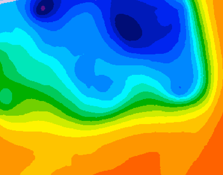GDPS 500 millibar geopotential height 090 hour forecast chart for Canada based on 2026/10/15 0000Z data