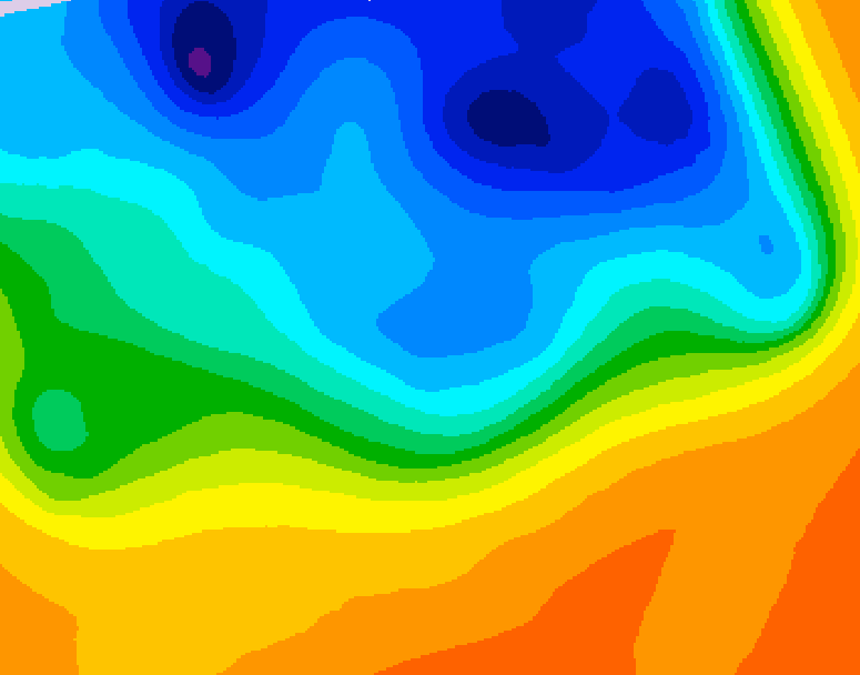 GDPS 500 millibar geopotential height 102 hour forecast chart for Canada based on 2026/10/15 0000Z data