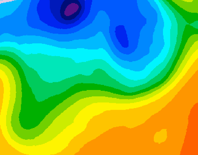 GDPS 500 millibar geopotential height 132 hour forecast chart for Canada based on 2026/10/15 0000Z data