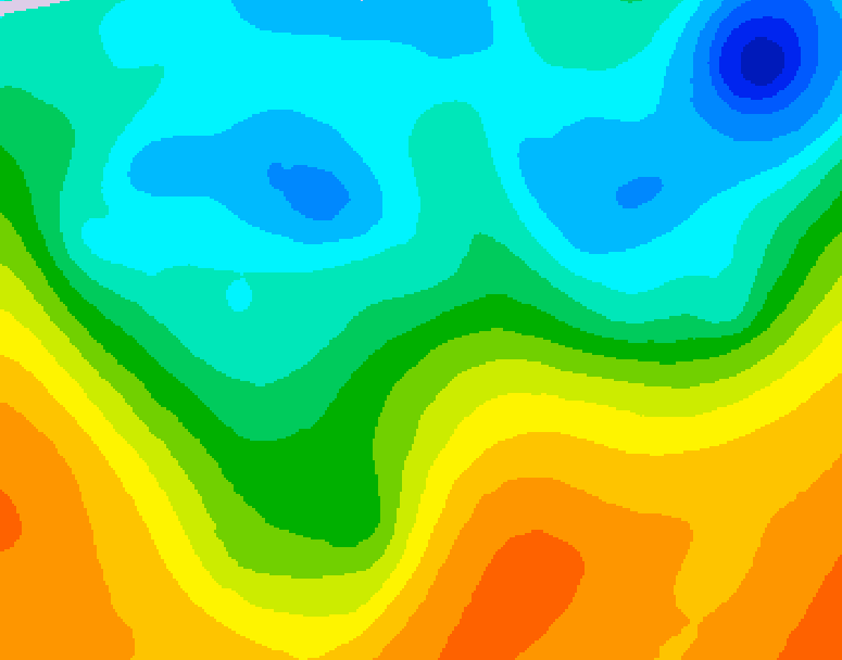 GDPS 500 millibar geopotential height 222 hour forecast chart for Canada based on 2026/10/15 0000Z data