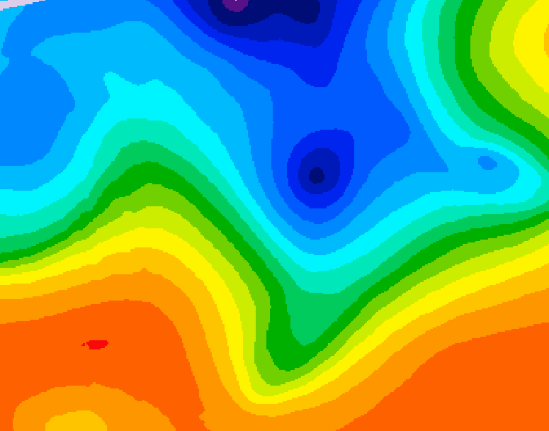 GDPS 500 millibar geopotential height 024 hour forecast chart for Canada based on 2026/10/15 1200Z data