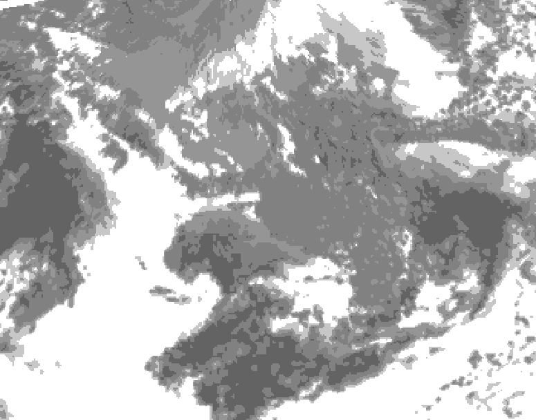 GDPS total cloud 006 hour forecast chart for Canada based on 2026/10/15 0000Z data