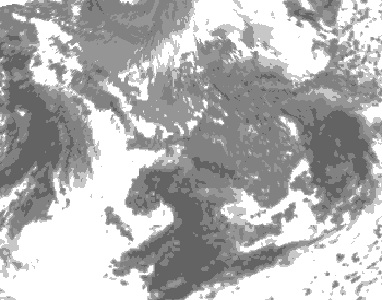 GDPS total cloud 012 hour forecast chart for Canada based on 2026/10/15 0000Z data