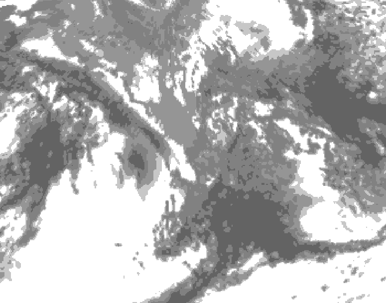 GDPS total cloud 030 hour forecast chart for Canada based on 2026/10/15 0000Z data