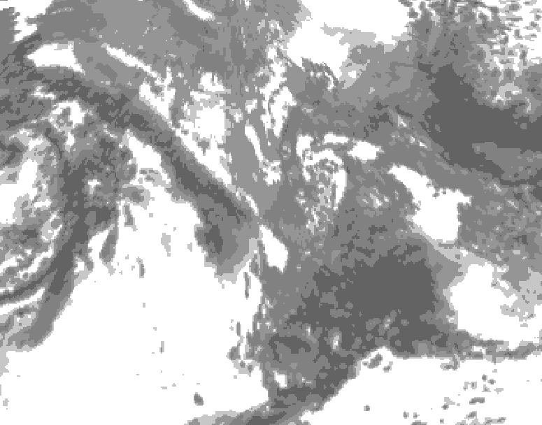 GDPS total cloud 036 hour forecast chart for Canada based on 2026/10/15 0000Z data