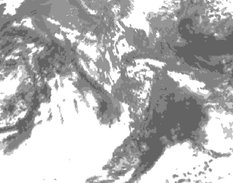 GDPS total cloud 042 hour forecast chart for Canada based on 2026/10/15 0000Z data