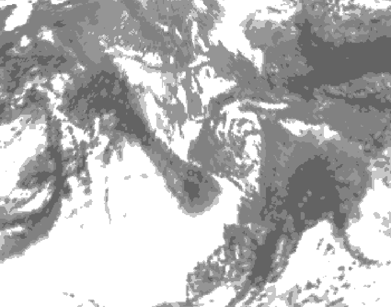 GDPS total cloud 048 hour forecast chart for Canada based on 2026/10/15 0000Z data