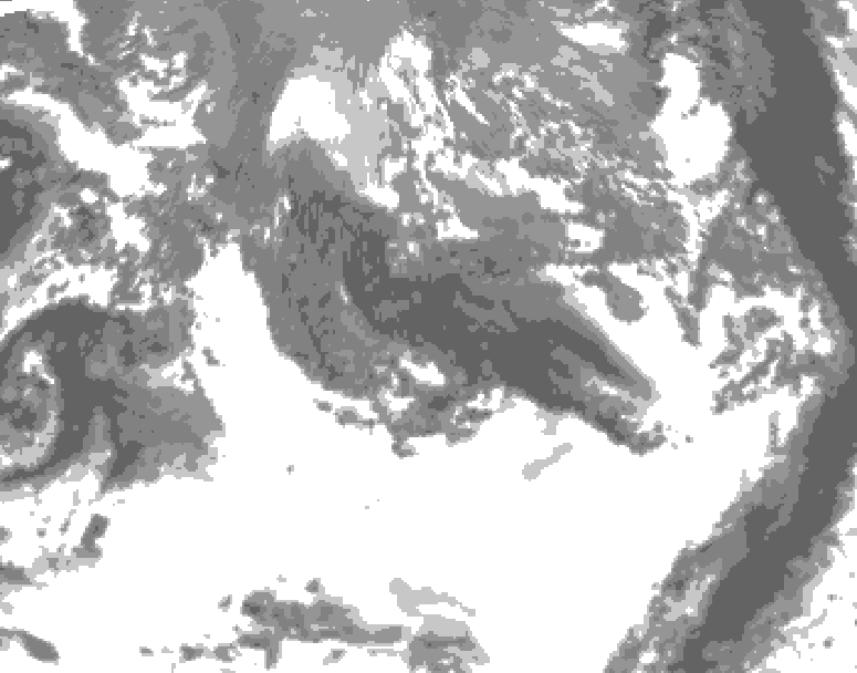 GDPS total cloud 096 hour forecast chart for Canada based on 2026/10/15 0000Z data