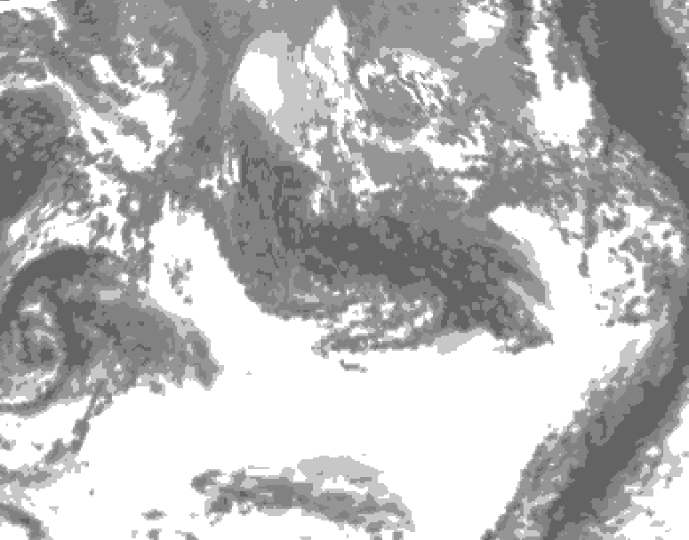 GDPS total cloud 102 hour forecast chart for Canada based on 2026/10/15 0000Z data