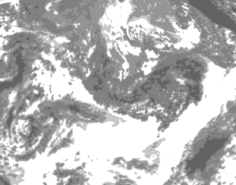 GDPS total cloud 120 hour forecast chart for Canada based on 2026/10/15 0000Z data