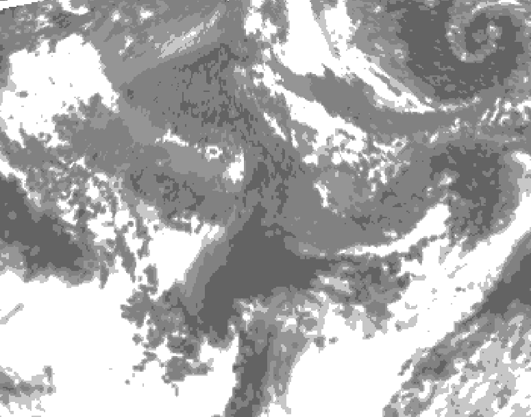 GDPS total cloud 222 hour forecast chart for Canada based on 2026/10/15 0000Z data