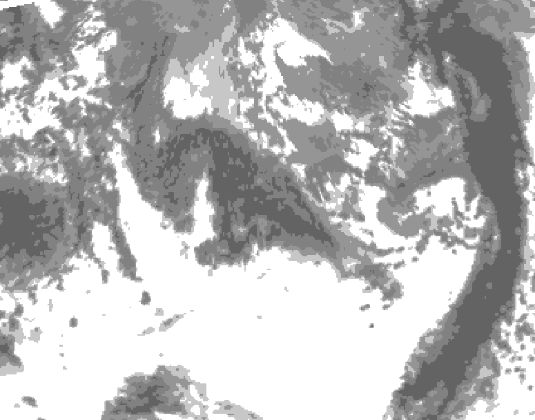 GDPS total cloud 072 hour forecast chart for Canada based on 2026/10/15 1200Z data