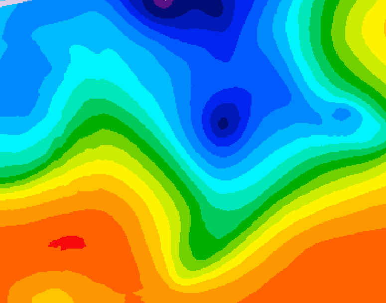 GDPS 500 millibar geopotential height 012 hour forecast chart for Canada based on 2026/10/16 0000Z data