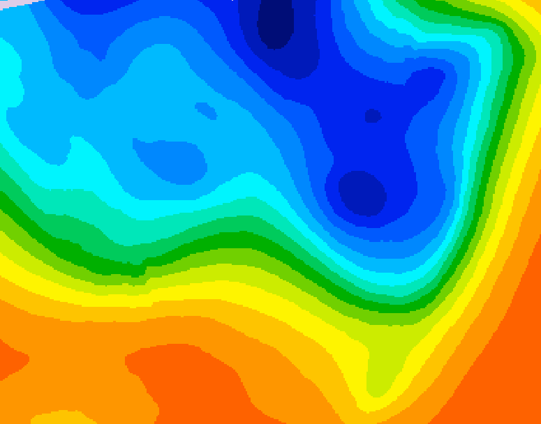 GDPS 500 millibar geopotential height 042 hour forecast chart for Canada based on 2026/10/16 0000Z data