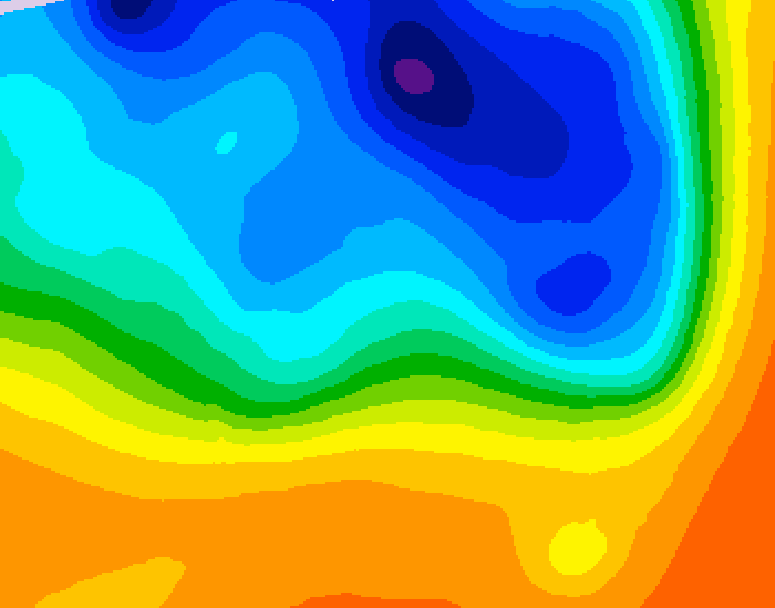 GDPS 500 millibar geopotential height 054 hour forecast chart for Canada based on 2026/10/16 0000Z data