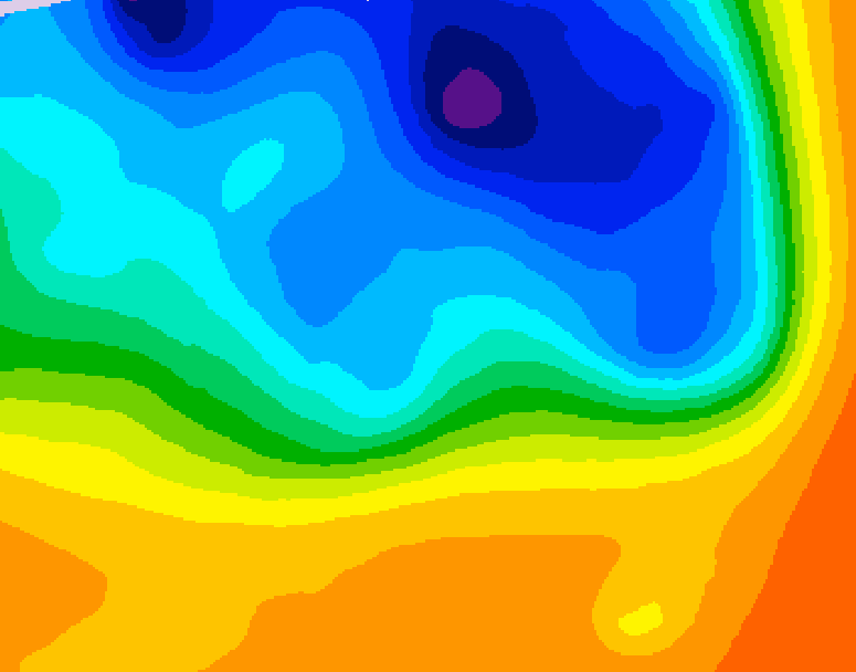 GDPS 500 millibar geopotential height 060 hour forecast chart for Canada based on 2026/10/16 0000Z data