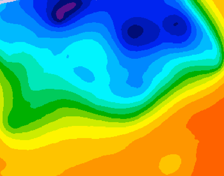 GDPS 500 millibar geopotential height 084 hour forecast chart for Canada based on 2026/10/16 0000Z data